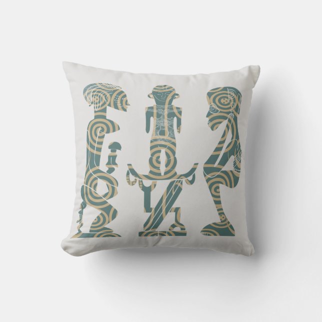 Abstract African tribal warrior ritual Throw Pillow (Front)