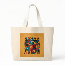 Abstract African Women Geometric Art Retro Gold Bo