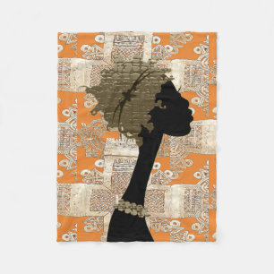 Abstract Afrocentric Motif Fleece Blanket