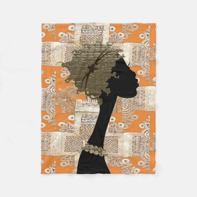 Abstract Afrocentric Motif  Fleece Blanket (Front)