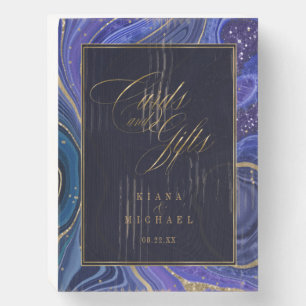 Abstract Agate Cards & Gifts Midnight ID827 Wooden Box Sign