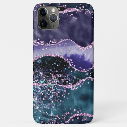  Abstract Agate Glitter Ocean Waves iPhone 11 Pro Max Case