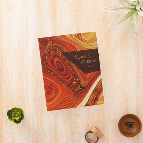 Abstract Agate Hot Orange ID827 Mini Binder