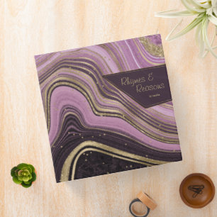 Abstract Agate Mauve ID827 3 Ring Binder
