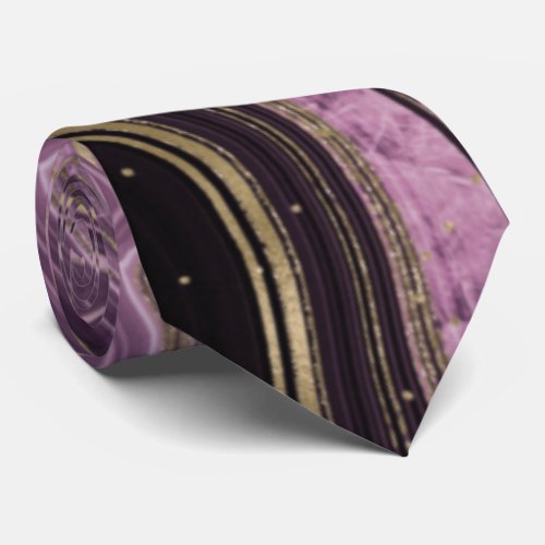 Abstract Agate Mauve ID827 Neck Tie