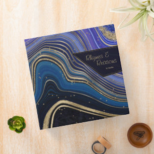 Abstract Agate Midnight ID827 3 Ring Binder