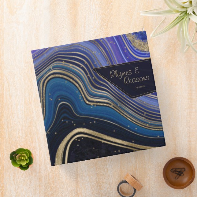 Abstract Agate Midnight ID827 3 Ring Binder (In Situ)