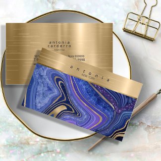 Abstract Agate Monogram Midnight ID827