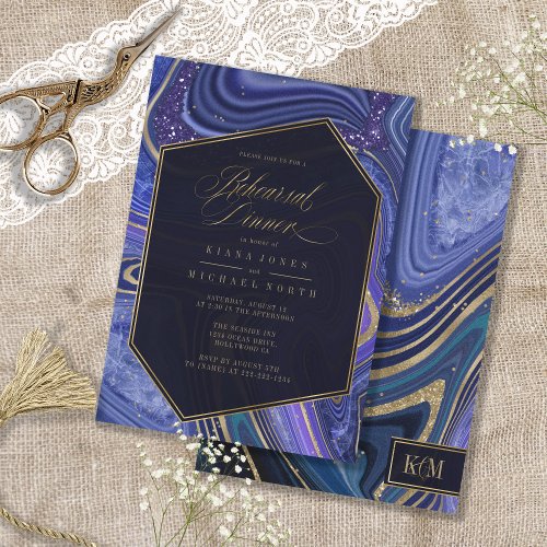 Abstract Agate Rehearsal Dinner Midnight ID827