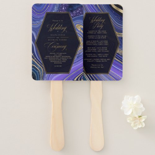 Abstract Agate Wedding Ceremony Midnight ID827 Hand Fan