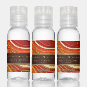 Abstract Agate Wedding Cheers Hot Orange ID827 Hand Sanitizer