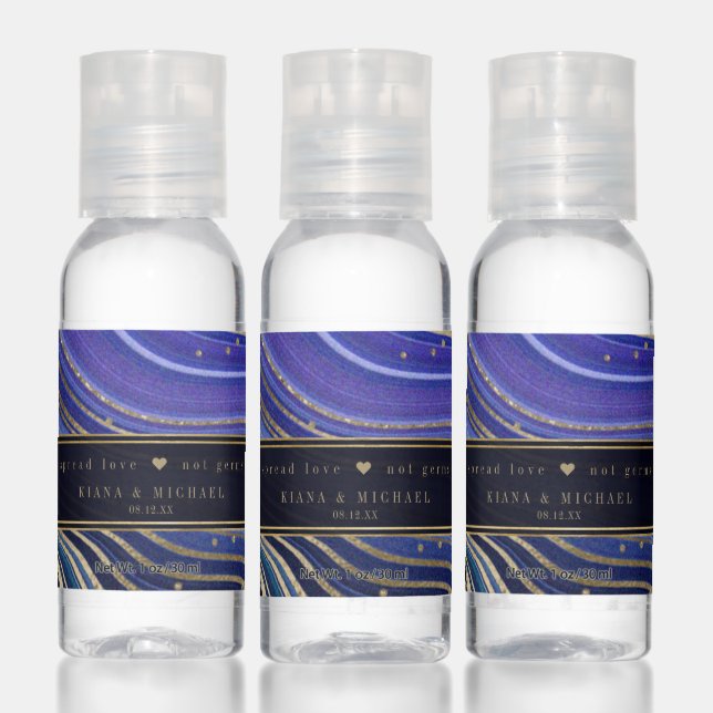 Abstract Agate Wedding Cheers Midnight ID827 Hand Sanitizer (Set)