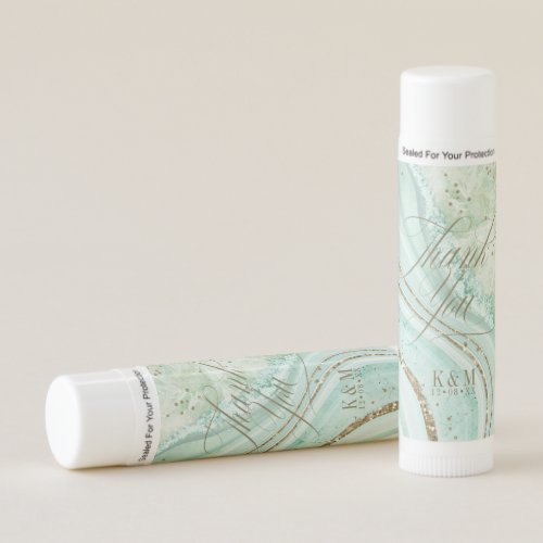 Abstract Agate Wedding Favor Mint ID827 Lip Balm