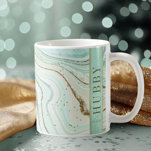 Abstract Agate Wedding Hubby Mint ID827 Coffee Mug (Creator Uploaded)