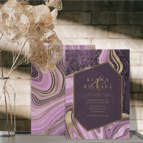 Abstract Agate Wedding Mauve ID827