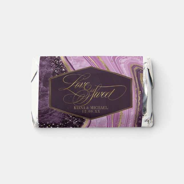 Abstract Agate Wedding Mauve ID827 Hershey's Miniatures (Front)