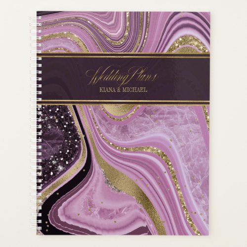 Abstract Agate Wedding Mauve ID827 Planner