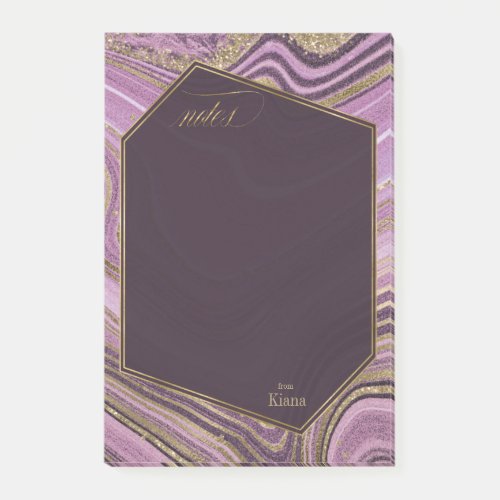 Abstract Agate Wedding Mauve ID827 Post_it Notes