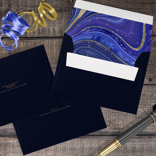 Abstract Agate Wedding Midnight ID827 Envelope
