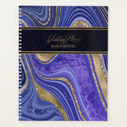 Abstract Agate Wedding Midnight ID827 Planner
