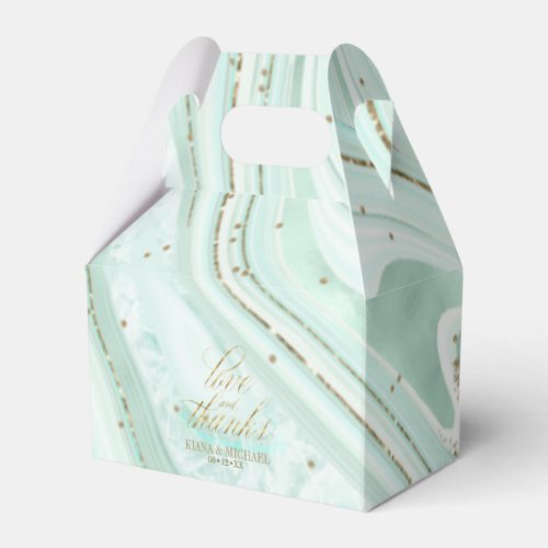 Abstract Agate Wedding Mint V1 ID827 Favor Boxes
