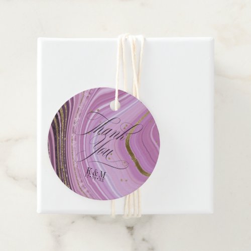 Abstract Agate Wedding Thank You Mauve ID827 Favor Tags