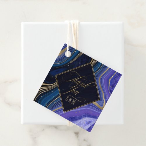 Abstract Agate Wedding Thank You Midnight ID827 Favor Tags
