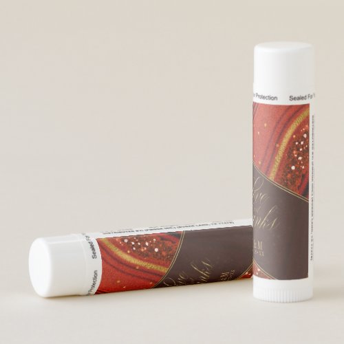 Abstract Agate Wedding Thanks Hot Orange ID827 Lip Balm