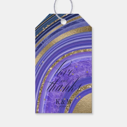 Abstract Agate Wedding Thanks Midnight ID827 Gift Tags