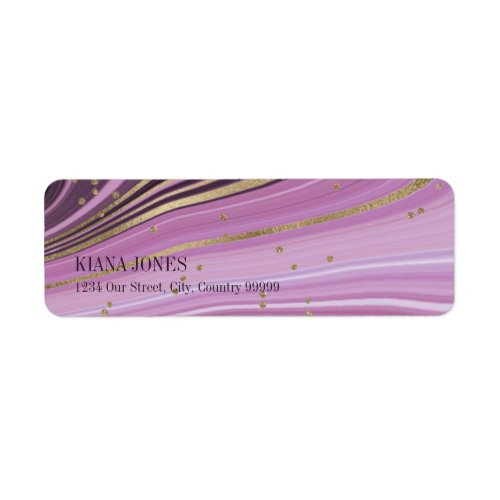 Abstract Agate Wedding V2 Mauve ID827 Label