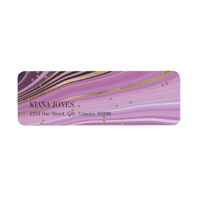 Abstract Agate Wedding V2 Mauve ID827 Label (Front)