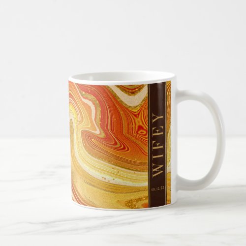 Abstract Agate Wedding Wifey Hot Orange ID827 Coffee Mug