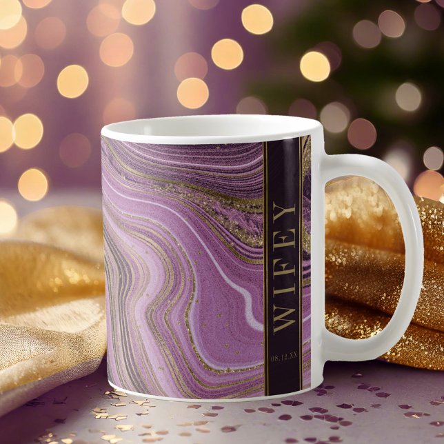 Abstract Agate Wedding Wifey Mauve ID827 Coffee Coffee Mug (Creator Uploaded)
