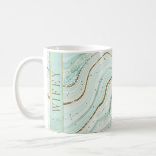 Abstract Agate Wedding Wifey Mint ID827 Coffee Mug