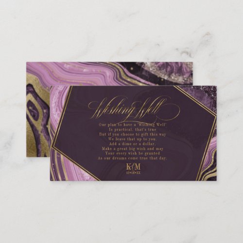 Abstract Agate Wishing Well V1 Mauve ID827 Enclosure Card
