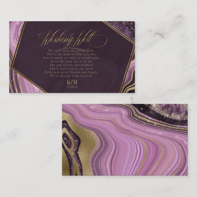 Abstract Agate Wishing Well V3 Mauve ID827 Enclosure Card (Front/Back)