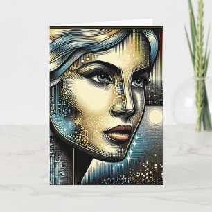 Abstract Ai Art Women's Face Card