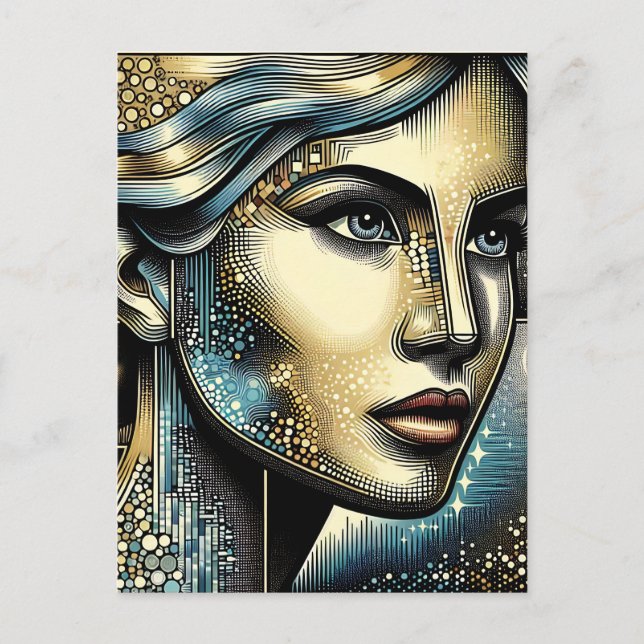 Abstract Ai Art | Women's Face Postcard (Front)