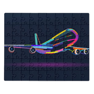 Abstract airplane jigsaw puzzle