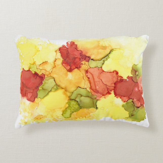 Abstract alcohol ink 12"x16" accent pillow (Front)