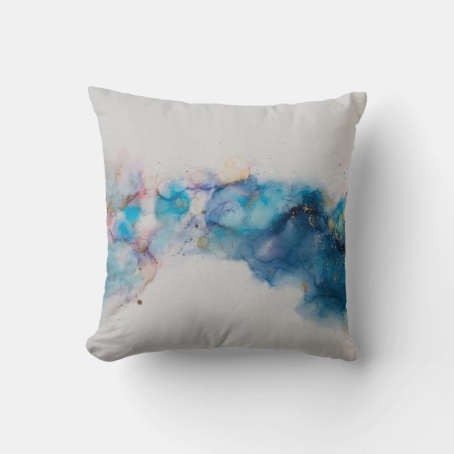 Abstract Alcohol Ink Art Background Throw Pillow (Front)