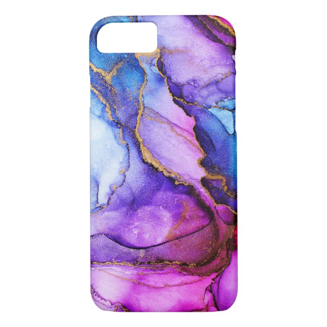 Abstract Alcohol Ink Art Pink Blue Purple Case-Mate iPhone Case (Back)