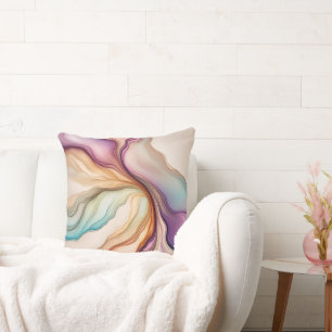 Abstract Alcohol Ink Arty Throw Pillow