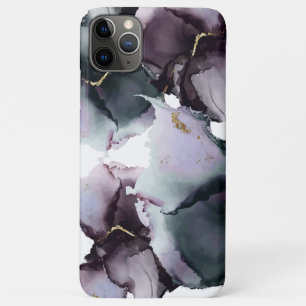 Abstract Alcohol Ink Dusty Teal Lilac Dusty Plum iPhone 11 Pro Max Case