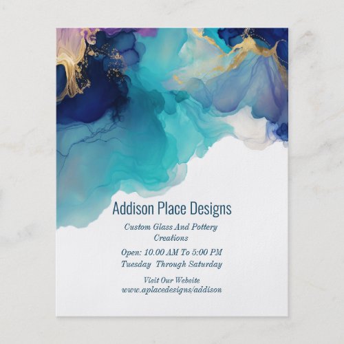 Abstract Alcohol Ink Fluid Art Business  Flyer
