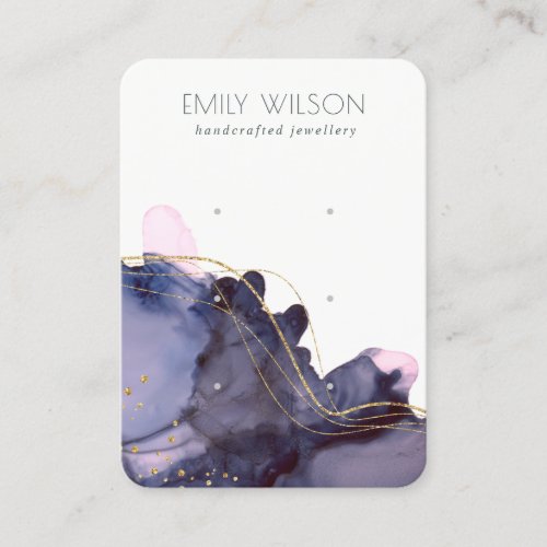 Abstract Alcohol Ink Gold Navy 3 Earring Display Business Card