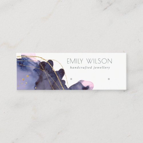 Abstract Alcohol Ink Gold Navy Earring Display Mini Business Card