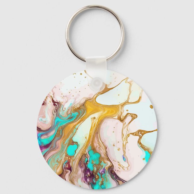 Abstract alcohol ink Keychain (Front)