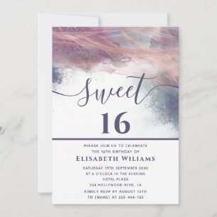 Abstract alcohol ink rose gold modern script invit invitation