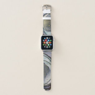 Abstract Alcohol Ink Shimmery Purple Teal & Gold Apple Watch Band